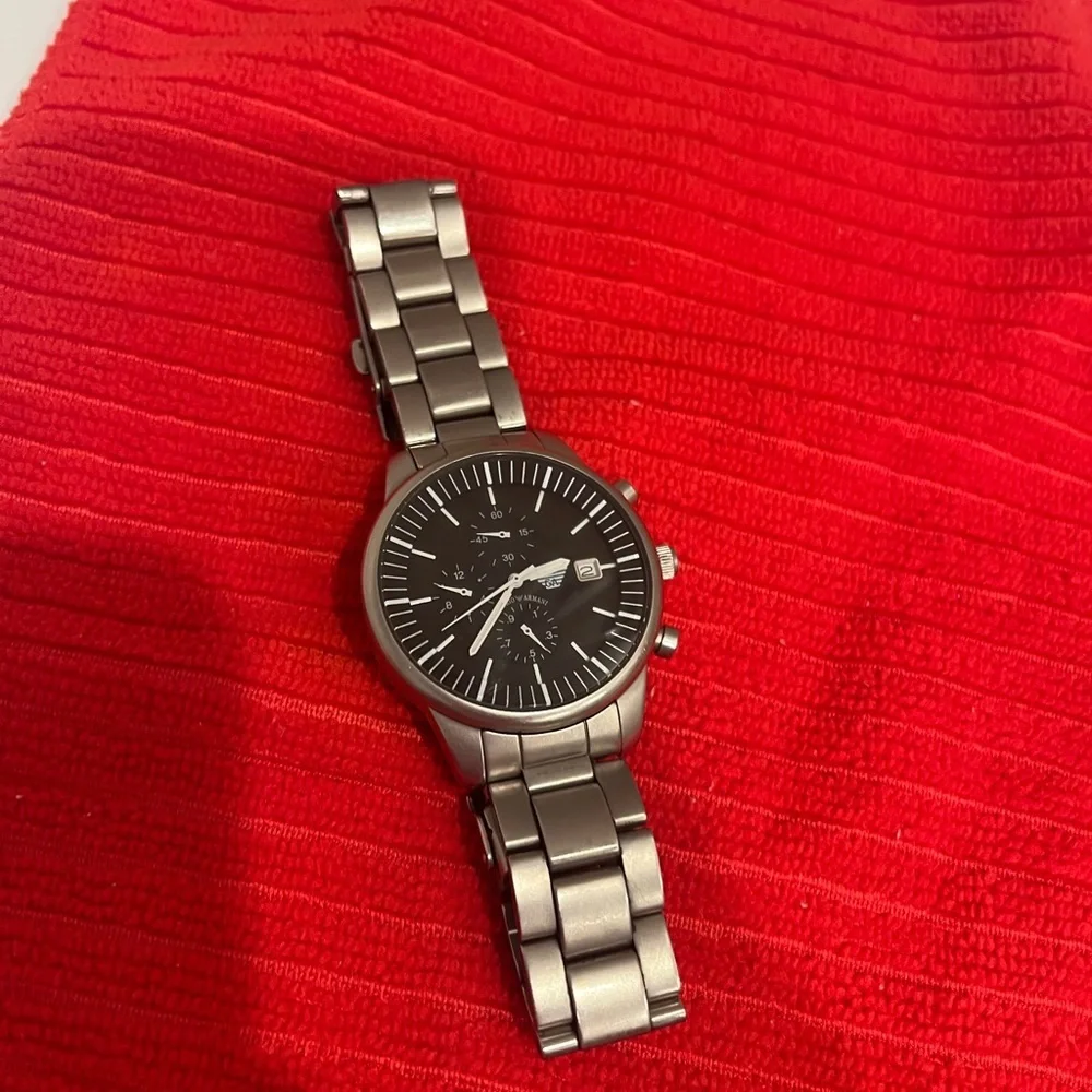 Emporio Armani Stainless‎ Steel Mens Watch with Black Dial